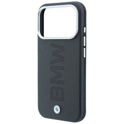 6. Etui BMW Sign Centered Deboss MagSafe na iPhone 17 Pro / 18 Pro - szare