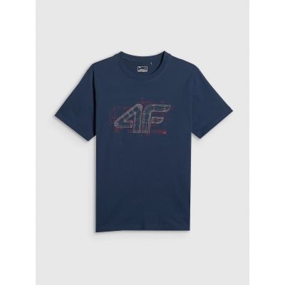 7. T-shirt regular z nadrukiem męski 4F 4FRSS26TTSHM3989-10S