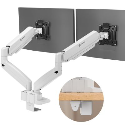 2. ONKRON G160 Uchwyt biurkowy do dwóch monitorów 13" - 32" czarno-biały