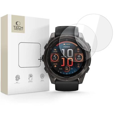 Szkło hartowane Tech-Protect Glass Fit+ 2-pack na Garmin Fenix 8 51 mm - przezroczyste