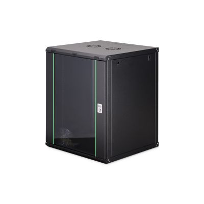 Szafa sieciowa wisząca DYNAmic 19" 16U rack 600x600, drzwi szyba, czarny, niedzielona, złożona, 60kg