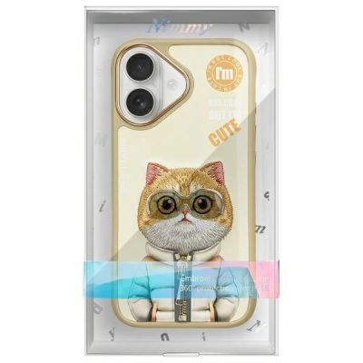 12. Etui Nimmy Cool&Cute 2.0 Cat na iPhone 16 - zielone