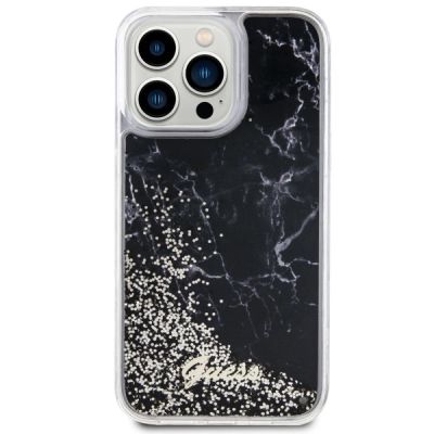 3. Etui Guess Liquid Glitter Marble na iPhone 14 Pro Max - czarne