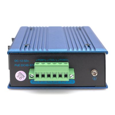 5. Przemysłowy switch 4x 1000Base-TX PoE 120W + 1x 1000Base-FX (bez modułu) DIN rozszerzony zakres temp