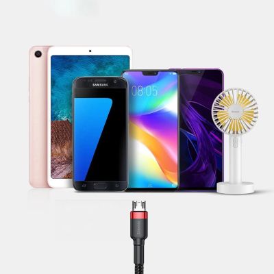 15. Baseus Cafule Cable wytrzymały nylonowy kabel przewód USB / micro USB 2A 3M czarno-czerwony (CAMKLF-H91)