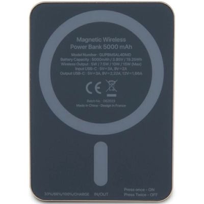 3. Powerbank indukcyjny Guess MagSafe 4G Strassed Metal Logo 15W 5000mAh - złoty