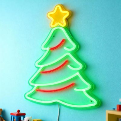 8. LAMPA ŚCIENNA NEON CHOINKA