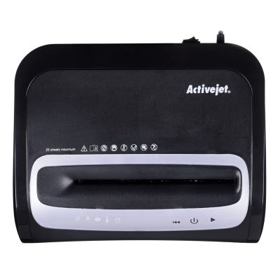 4. Niszczarka Activejet ASH-2502C, P-4, 28 l, ścinki 4x40 mm, 25 kartek, czarna
