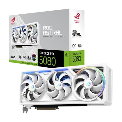 17. ASUS ROG Astral - -RTX5080-O16G-WHITE NVIDIA GeForce RTX 5080 16 GB GDDR7