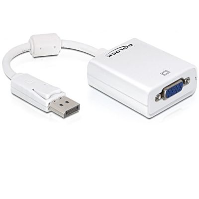 2. DeLOCK 61766 adapter kablowy 0,125 m VGA (D-Sub) DisplayPort Biały