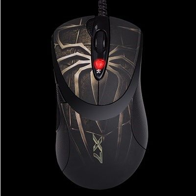 5. Mysz komputerowa A4 TECH Evo XGame Laser Oscar X747 Brown Fire A4TMYS29980 (laserowa; 3600 DPI; kolor brązowy)