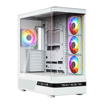 16. MODECOM OBUDOWA VOLCANO AQ 200 ARGB MIDI BIAŁA