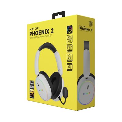 10. Słuchawki dla graczy Hator Phoenix 2 Wireless bezprzewodowe białe