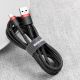 9. Baseus Cafule Cable wytrzymały nylonowy kabel przewód USB / USB-C QC3.0 2A 3M czarno-czerwony (CATKLF-U91)