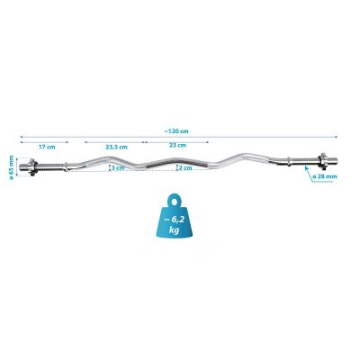7. GRYF LEKKO ŁAMANY 120CM ENERO FIT fi28