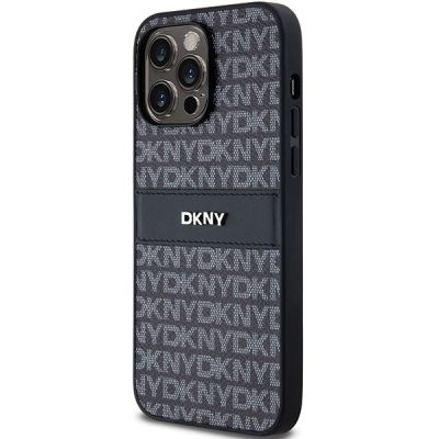 2. Etui DKNY Leather Mono Stripe & Metal Logo na iPhone 14 Pro - czarne