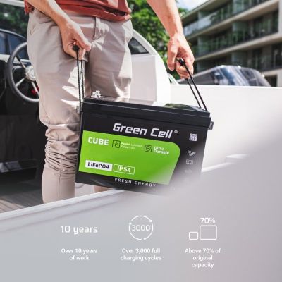 11. GREEN CELL AKUMULATOR LIFEPO4 CUBE 60AH 12V/12.8V 768WH LFPGC12V60AH