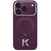 Etui Karl Lagerfeld IML Ring Stand 360 Kameo Metal MagSafe na iPhone 17 Pro Max / 18 Pro Max - burgundowe