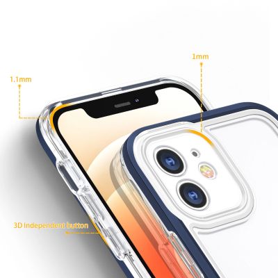 4. Clear 3in1 etui do iPhone 12 żelowy pokrowiec z ramką niebieski