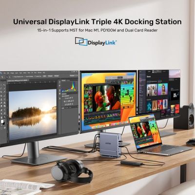 4. Unitek Uniwersalna stacja dokująca DisplayLink 4K x3