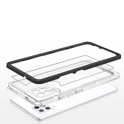 5. Clear 3in1 etui do Samsung Galaxy A42 5G żelowy pokrowiec z ramką czarny