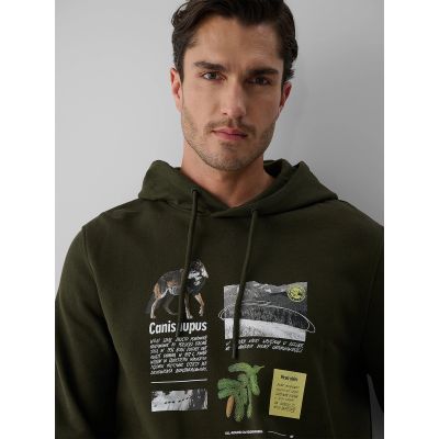 3. Bluza dresowa regular z kapturem męska 4F 4FRAW26TSWSM3162-43S