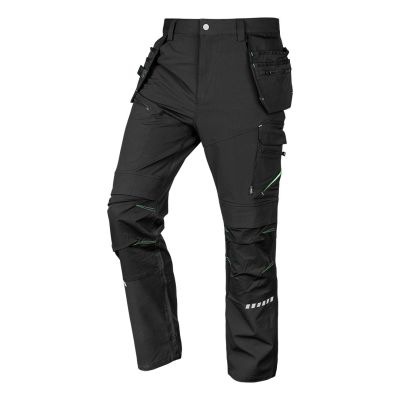 Spodnie robocze Mix&Match, 4 way stretch, z kaburami, Cordura, czarne, rozmiar XXXL