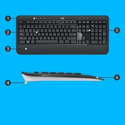 32. Zestaw klawiatura + mysz membranowa Logitech MK540 920-008685 (USB;  kolor czarny; optyczna; 1000 DPI)