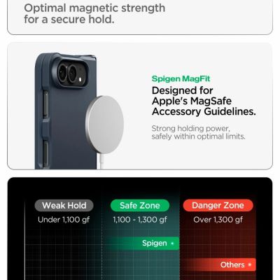 11. Etui Spigen Tough Armor T MagSafe na iPhone Duo - granatowe