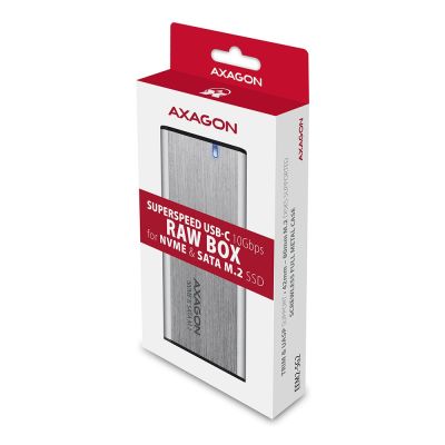 11. AXAGON EEM2-SG2 RAW BOX Etui zewnętrzne na dyski SSD M.2 USB-C 3.2 Gen 2 - srebrny