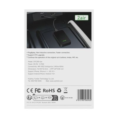 24. Adapter CARLINKIT 5.0 2Air Bezprzewodowy Carplay Android Auto Carlink 5 czarny