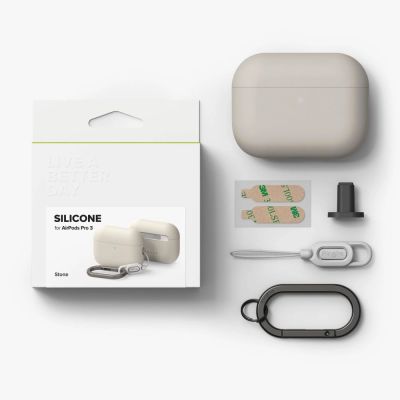 6. Etui Ringke Silicone na AirPods Pro 3 - beżowe