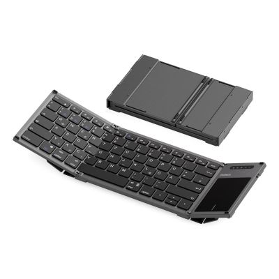 3. Inateck KB06101_STEEL GRAY klawiatura Dom RF Wireless + Bluetooth QWERTZ Angielski Czarny