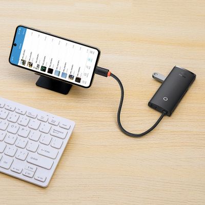 16. Baseus Lite Series wielofunkcyjny HUB USB Typ C - 2 x USB 3.0 / USB Typ C / HDMI 1,4 / SD/TF OTG czarny (WKQX050001)