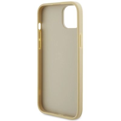 7. Etui Guess Leather 4G Metal Logo Strass do iPhone 15 - złote