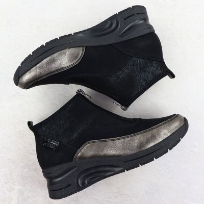 3. Botki damskie na zamek czarne Rieker 9362