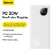 18. Powerbank Baseus Adaman2 z wyświetlaczem cyfrowym 2x USB-A / 1x USB-C 10000mAh 30W - biały