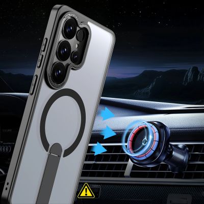 6. Etui Hybrid Armor X na Samsung Galaxy S26 Ultra z podstawką kompatybilne z MagSafe - czarne