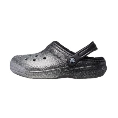 2. Klapki sandały Crocs Classic Glitter Lined Clog Srebrne - 205842-067