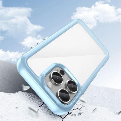 3. Etui Outer Space Case na iPhone 16e / 17e pokrowiec z elastyczną ramką - niebieskie