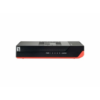 6. LevelOne GSW-0507 przełącznik sieciowy Nie zarządzany Gigabit Ethernet (10/100/1000) Czarny, Czerwony