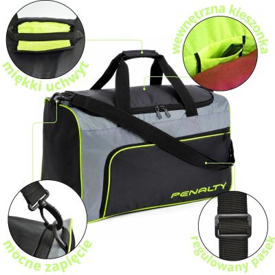 4. TORBA SPORTOWA PENALTY BAG MALA GYM S11 MEDIUM NEONOWY ZIELONY