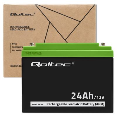 5. Qoltec Akumulator AGM  | 12V | 24Ah | max 360A
