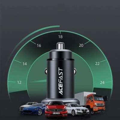 7. Acefast ładowarka samochodowa 38W USB Typ C / USB, PPS, Power Delivery, Quick Charge 3.0, AFC, FCP czarny (B1 black)