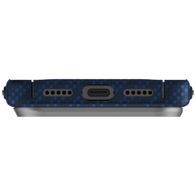 4. Etui UNIQ Keva EDGE Magclick Charging na iPhone 17 Pro - niebieskie