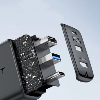 9. Ładowarka GaN Acefast A17 65W USB-C / USB-A, adapter HDMI 4K 60Hz (zestaw z kablem) - czarna