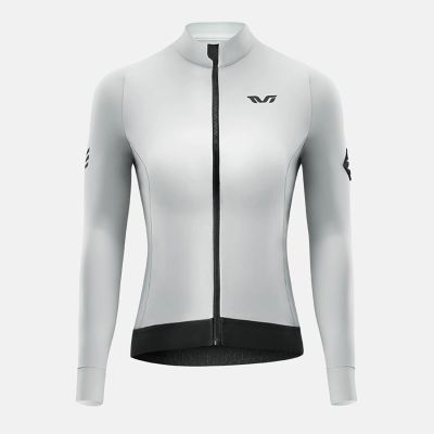 2. Bluza kolarska damska Rockbros YDWT006 TVI ocieplana jesień/zima M - biało-szara