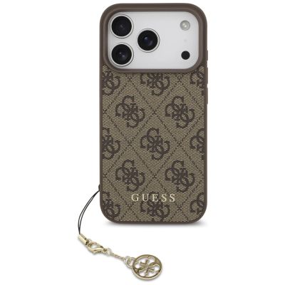 2. Etui Guess 4G Charms Collection MagSafe na iPhone 17 Pro - brązowe