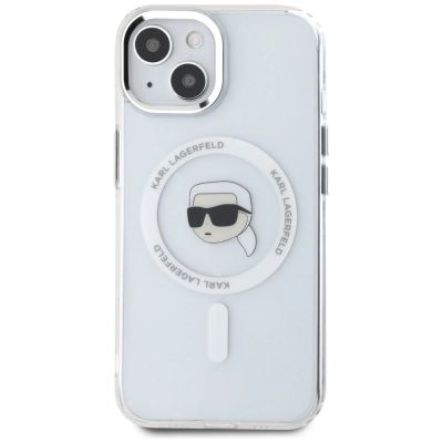 3. Etui Karl Lagerfeld IML Metal Karl Head MagSafe do iPhone 15 Plus biały