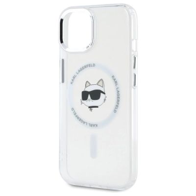 6. Etui Karl Lagerfeld IML Metal Choupette Head MagSafe na iPhone 15 Plus - białe